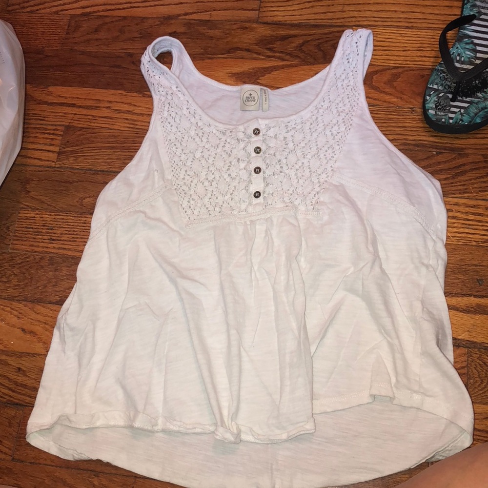 Slouchy white tank top